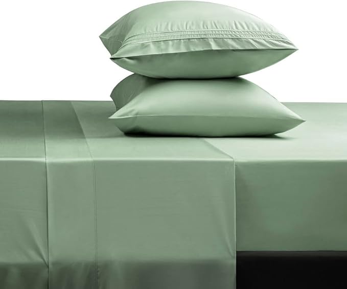SONORO KATE Bed Sheet Set Super Soft Microfiber 1800 Thread Count Luxury Egyptian Sheets 16-Inch Deep Pocket,Wrinkle and Hypoallergenic-4 Piece (Sage, Queen)