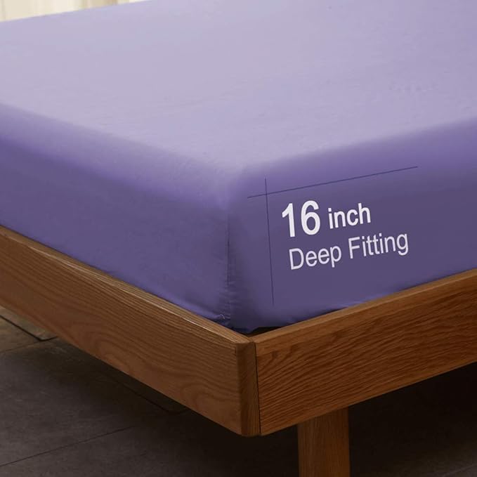 SONORO KATE Bed Sheet Set Super Soft Microfiber 1800 Thread Count Luxury Egyptian Sheets 16-Inch Deep Pocket,Wrinkle and Hypoallergenic-4 Piece (Lavender, Full)