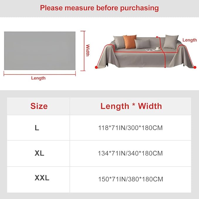 AMWAN Cozy Faux Fur Couch Cover Large Fuzzy Blanket for Sofabed,Loveseat Thick Cozy Shaggy Sofa Slipcover for Sectional,L Shaped Sofa Pets Multifunctional Throws Living Room Decor,Cloud White,71x134’’