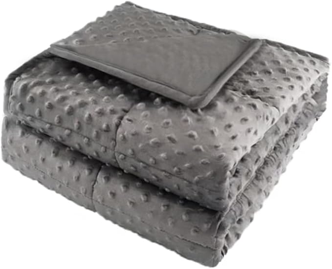 ALANSMA Reversible Weighted Blanket for All Season, Luxury Velvet, Warm and Cool, Adult 15Lb Weighted Blanket, Enjoy Sleeping Anywhere(Grey, 60''x80''15lbs)