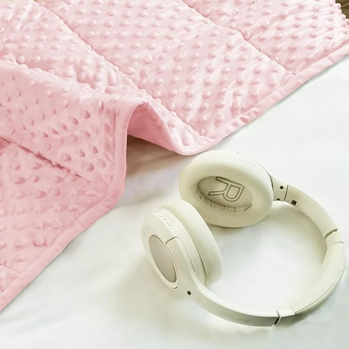 ALANSMA Reversible Weighted Blanket for All Season, Luxury Velvet, Warm and Cool, Adult 10Lb Weighted Blanket, Enjoy Sleeping Anywhere(Pink, 48''x72''10lbs)