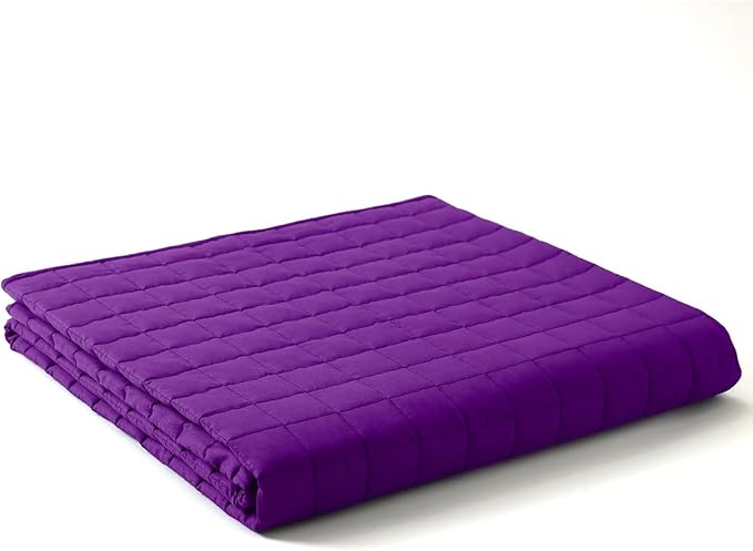 YnM Weighted Blanket, Soothing Cotton, Smallest Compartments,Bed Blanket for Two Persons of 140~240lbs, Ideal for Queen or King Bed (88x104 Inches, 30 Pounds, Fuchsia Purple)