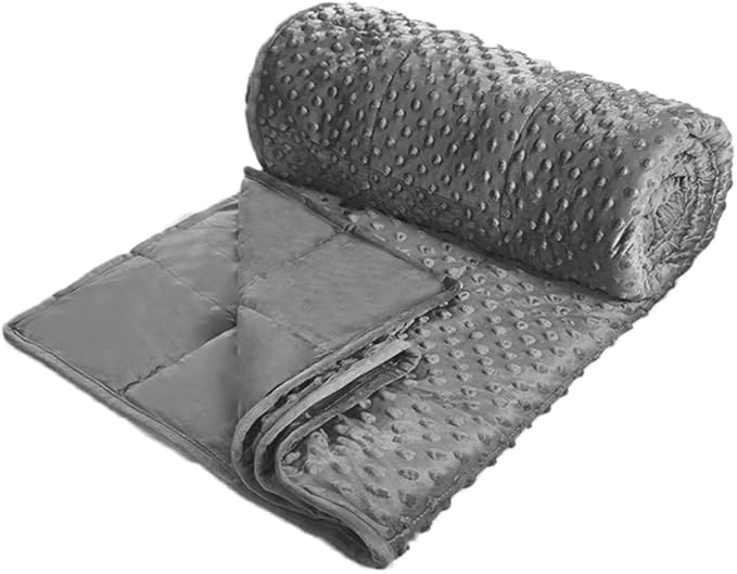 ALANSMA Reversible Weighted Blanket for All Season, Luxury Velvet, Warm and Cool, Adult 20Lb Weighted Blanket, Enjoy Sleeping Anywhere(Grey, 60''x80''20lbs)