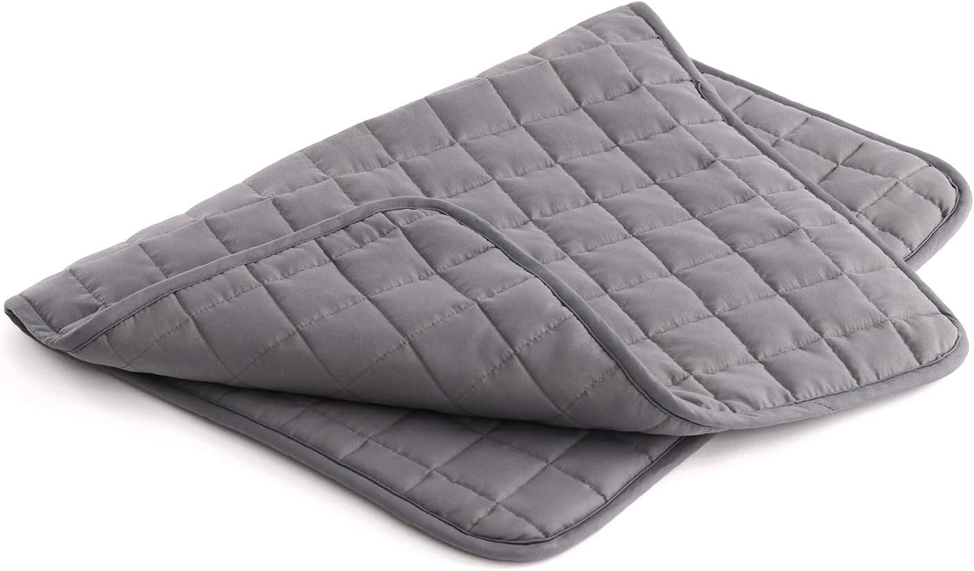YnM Portable Weighted Lap Blanket for Adults and Kids, Perfect for Relaxation, Lounging, Napping, Sleeping & Travel(29x24 Inches, 7 Pounds, Dark Grey)