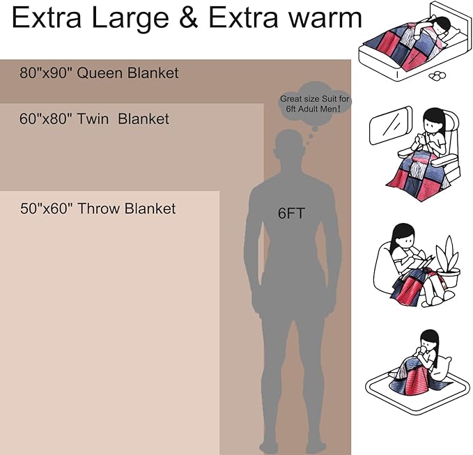 PU MEI Sherpa Blanket Fleece Throw Blanket Twin Plaid Thick Bed Blanket, Soft Warm Cozy Throw Blanket, 60”*80” Zabra-Navy Pink