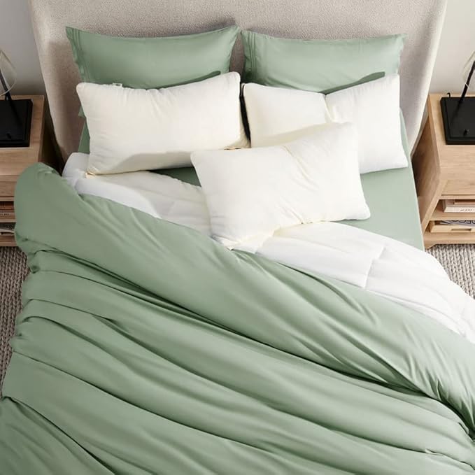 SONORO KATE Bed Sheet Set Super Soft Microfiber 1800 Thread Count Luxury Egyptian Sheets 16-Inch Deep Pocket,Wrinkle and Hypoallergenic-4 Piece (Sage, Queen)