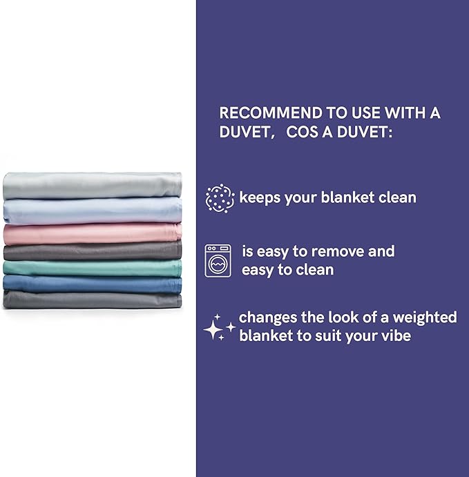 YnM Cooling Weighted Blanket for Adults, 20lbs Heavy Bed Throw Comforter with 100% PE Fabric, Ideal for Hot Sleepers or Summer Days(60x80 Inches for Queen/King Bed, 20 Pounds, Blue)