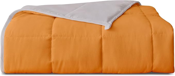 Weighted Blanket 15lbs Twin Size Orange Grey 48"x72" Weighted Blankets for Adults Heavy Blanket are Comfortable and Cozy
