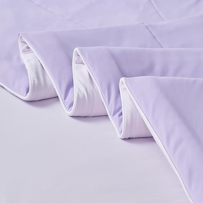 EMME Cooling Comforter King Size, Double-Sided Cooling Blanket for Hot Sleepers, Q-Max>0.45 Breathable Summer Quilt for Night Sweater, Cold Touch Lightweight Duvet Insert (Purple,106 x 90)