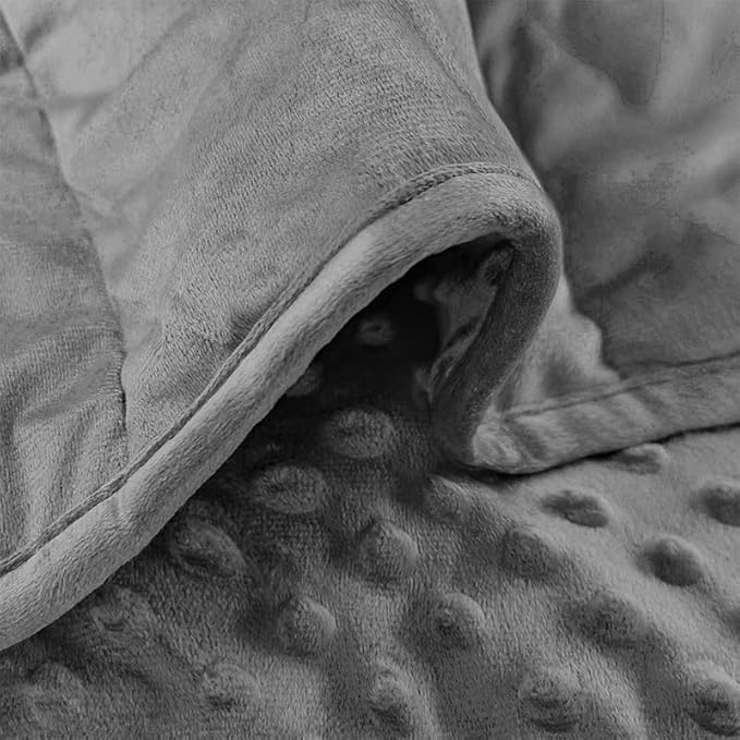 ALANSMA Reversible Weighted Blanket for All Season, Luxury Velvet, Warm and Cool, Adult 15Lb Weighted Blanket, Enjoy Sleeping Anywhere(Grey, 60''x80''15lbs)