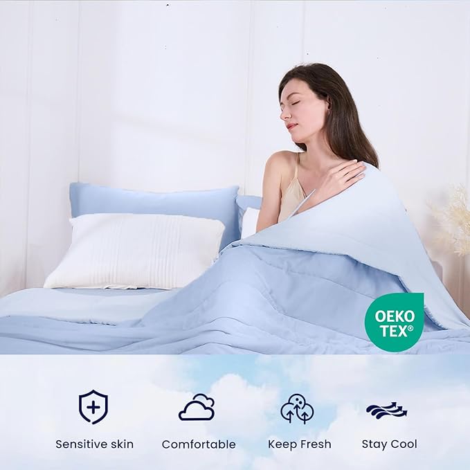 ZonLi Z-Magic 100% Cooling Bamboo Comforter from Viscose, Lightweight All-Season Breathable Bedding Blanket for Hot Sleepers