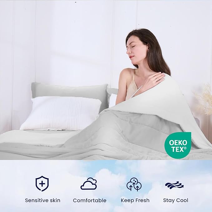 ZonLi Z-Magic 100% Cooling Bamboo Comforter from Viscose, Lightweight All-Season Breathable Bedding Blanket for Hot Sleepers