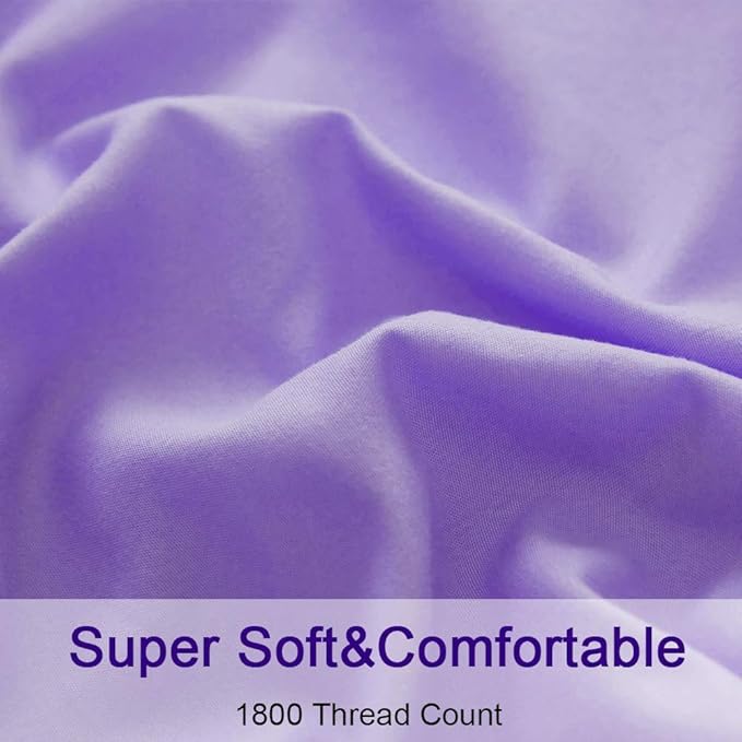 SONORO KATE Bed Sheet Set Super Soft Microfiber 1800 Thread Count Luxury Egyptian Sheets 16-Inch Deep Pocket,Wrinkle and Hypoallergenic-4 Piece (Lavender, Full)