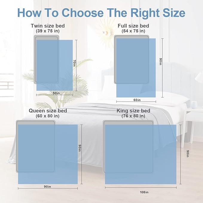 Topcee Cooling Blanket(90"x108"King Size) for Night Sweats Absorbs Heat to Keep Adults Cool on Warm Nights, Q-Max 0.5 Cooling Blankets for Hot Sleepers, Ultra-Cool Lightweight Blanket for Bed