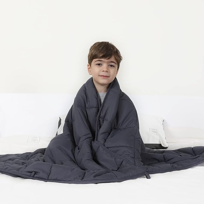 Weighted Blanket 7lbs Twin Size Dark Grey 41"x60" Weighted Blankets Heavy Blanket are Comfortable and Cozy