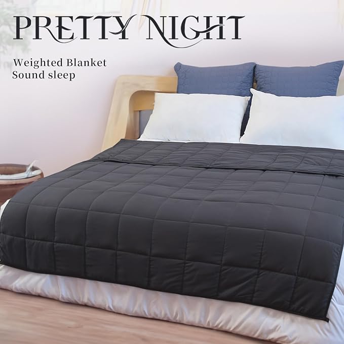 Weighted Blanket 15lbs Twin Size Dark Grey 48"x72" Weighted Blankets for Adults Heavy Blanket are Comfortable and Cozy