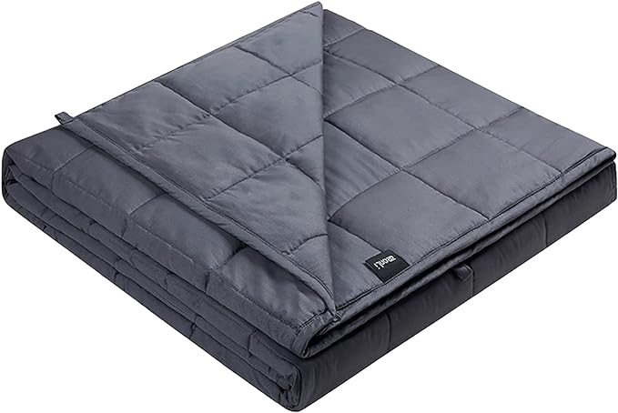 ZonLi Weighted Blanket (60''x80'', 22lbs, Queen Size, Dark Grey), Weighted Blanket for Adults, High Breathability Heavy Blanket, Soft Material with Premium Glass Beads