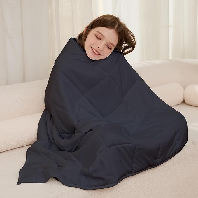 Weighted Blanket 7lbs Twin Size Dark Grey 41"x60" Weighted Blankets Heavy Blanket are Comfortable and Cozy