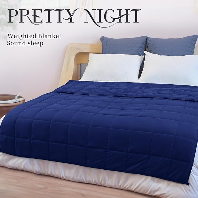 Weighted Blanket 41''x60''x7lbs Weighted Blankets NavyBlue heavey Blanket for Sleeping is Comfortable and Cozy
