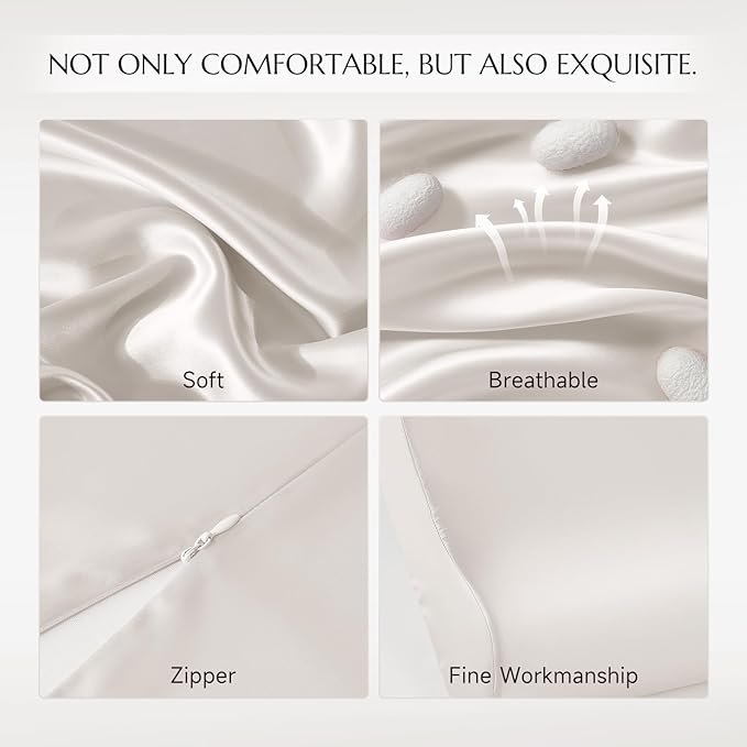 THXSILK 2 Pack 19 Momme 100% Mulberry Silk Pillowcase for Contour Memory Foam Pillow, Contour Pillow Case Cover, Cervical Pillow Case, Pack of 1(White, 20"x12"x3.9"/2.7")