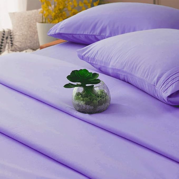 SONORO KATE Bed Sheet Set Super Soft Microfiber 1800 Thread Count Luxury Egyptian Sheets 16-Inch Deep Pocket,Wrinkle and Hypoallergenic-4 Piece (Lavender, Full)