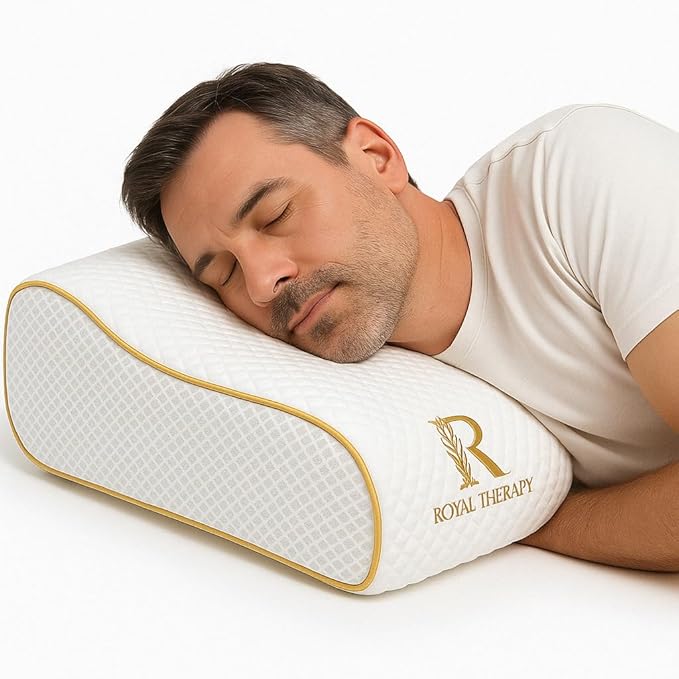 Memory Foam Pillow, Cervical Pillow, 4-Layer Queen, Contour Pillow, Side Sleeper, Neck Support, Pillow for Neck Pain, CertiPUR-US