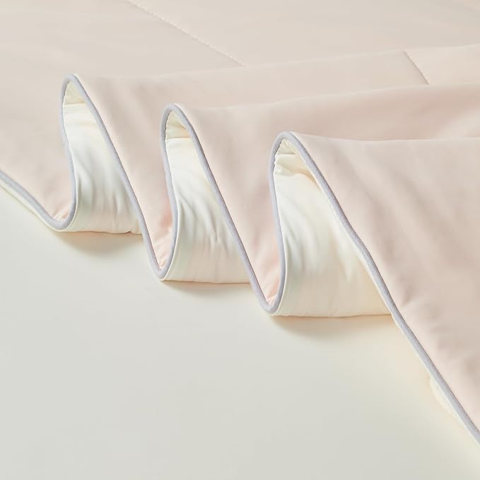 EMME Cooling Comforter King Size, Double-Sided Cooling Blanket for Hot Sleepers, Q-Max>0.45 Breathable Summer Quilt for Night Sweater, Cold Touch Lightweight Duvet Insert (Pink,106 x 90)