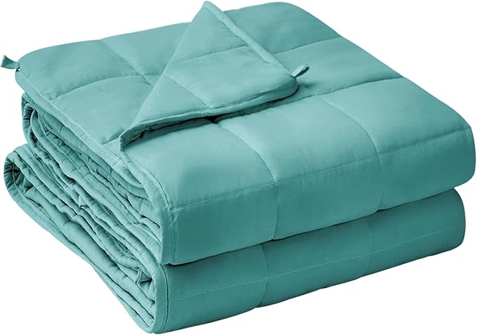 yescool Weighted Blanket for Adults (20 lbs, 60” x 80”, Teal) Cooling Heavy Blanket for Sleeping Perfect for 190-210 lbs, Queen Size Breathable Blanket with Premium Glass Bead, Machine Washable