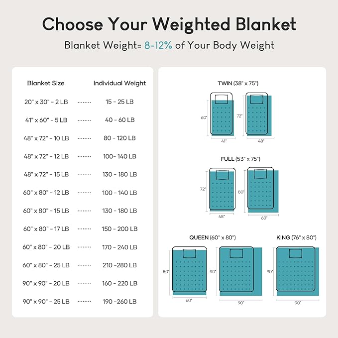 Cottonblue Weighted Blanket 20lbs for Queen Ded - Ultra Soft, Cozy Comfort Sherpa Blanket for Relax and Sleep, Heavy Bed Blankets with Cemaric Beads, 60x80 Inches,Black