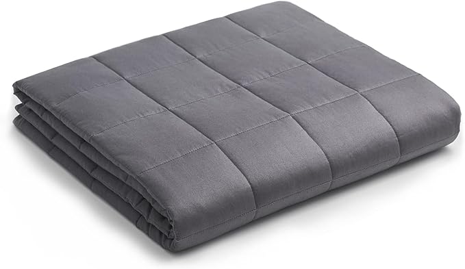 YnM Kids 7lbs Weighted Blanket, Premium Cotton Material with Glass Beads, Bed Blanket for One Person of 60lbs, Ideal for on Twin Bed (Dark Grey, 41"x60" 7lbs)
