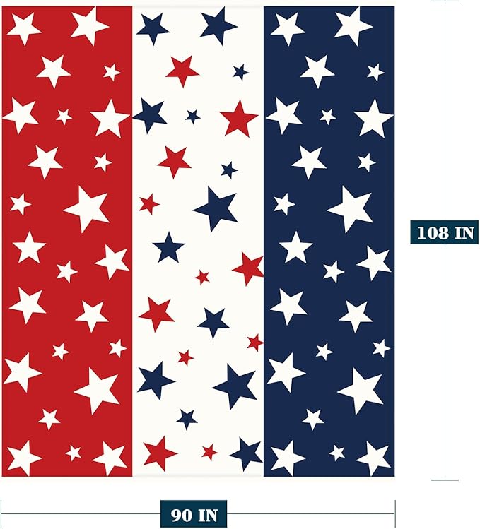 Neatee Living Patriotic Throw Blanket King Size 4th of July Memorial Day Fourth of July American Freedom Veteran Blanket Bed Red White Blue Stars Soft Fleece Blanket Home Decorations 90x108
