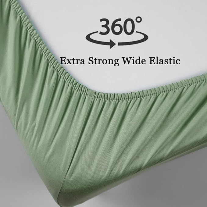 SONORO KATE Bed Sheet Set Super Soft Microfiber 1800 Thread Count Luxury Egyptian Sheets 16-Inch Deep Pocket,Wrinkle and Hypoallergenic-4 Piece (Sage, Queen)