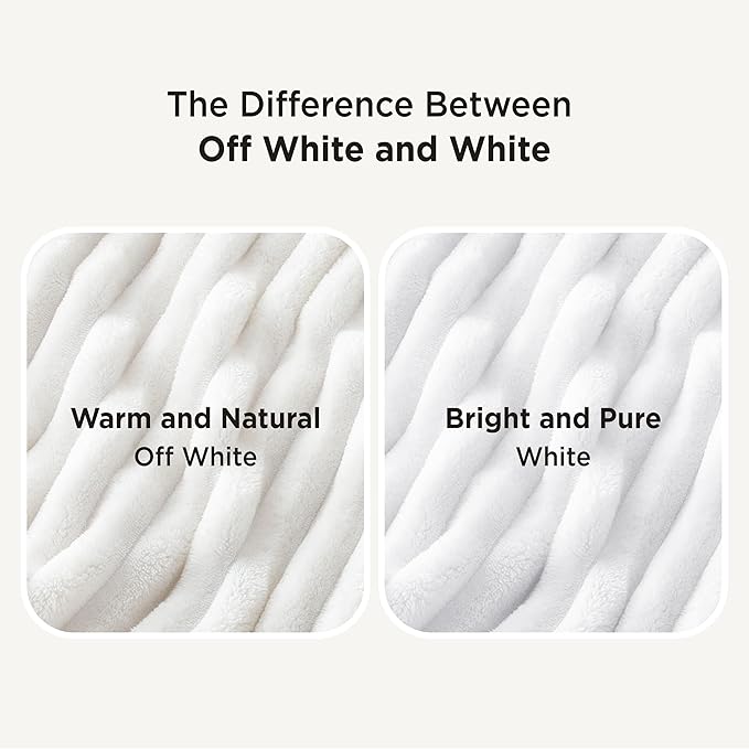 Bedsure King Size Blanket for Bed - GentleSoft Cozy Soft Blankets for Women, Cute Large Bedding Fleece Throws for Girls, Off White, 108x90 Inches