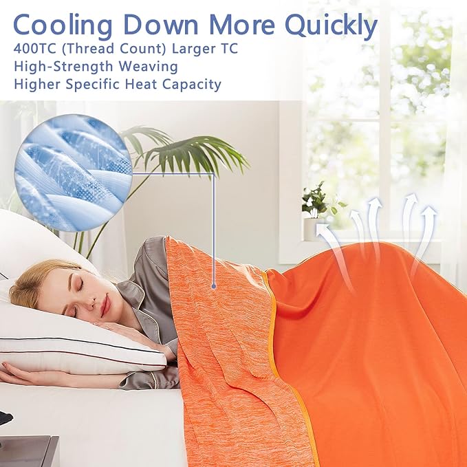 Topcee Cooling Blanket (90"x90"Queen Size) for Night Sweats Absorbs Heat to Keep Adults Cool on Warm Nights, Q-Max 0.5 Cooling Blankets for Hot Sleepers, Ultra-Cool Lightweight Blanket for Bed