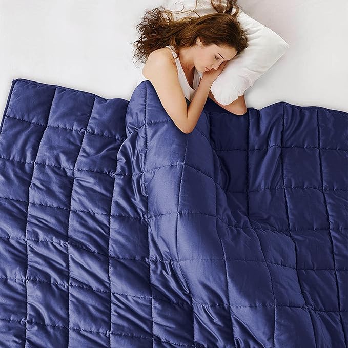 L'AGRATY Weighted Blanket - 88"x104" 30lbs Cooling Breathable Heavy Blanket Microfiber Material with Glass Beads for Adult All-Season Summer Fall Winter Soft Thick Comfort