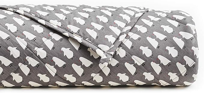 YnM Kids Weighted Blanket — Heavy 100 Percent Oeko-Tex Certified Cotton Material with Premium Glass Beads (Penguin, 41''x60'' 7lbs), Suit for One Person(~60lb) Use on Twin Bed