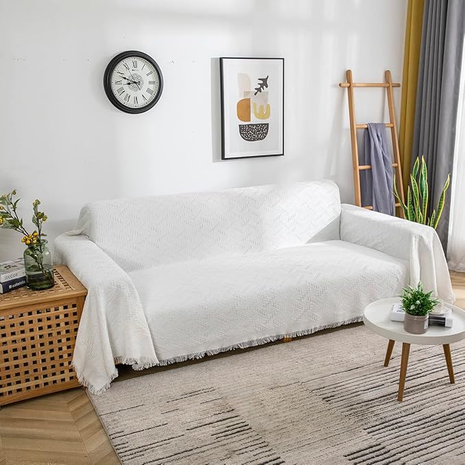 AIVIA Couch Cover Sheet Blanket, Oversized for 3-4 Cushion High Backrest Sofa, Furniture Decoration Slipcovers L Shape U-Shaped Sectional Protector