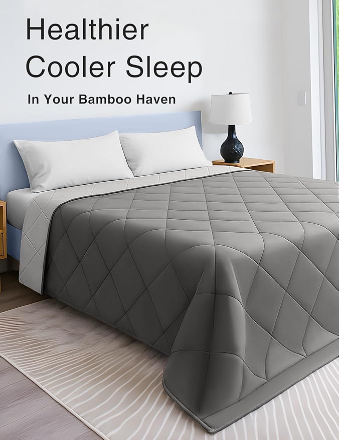 ZonLi Z-Magic 100% Cooling Bamboo Comforter from Viscose, Lightweight All-Season Breathable Bedding Blanket for Hot Sleepers