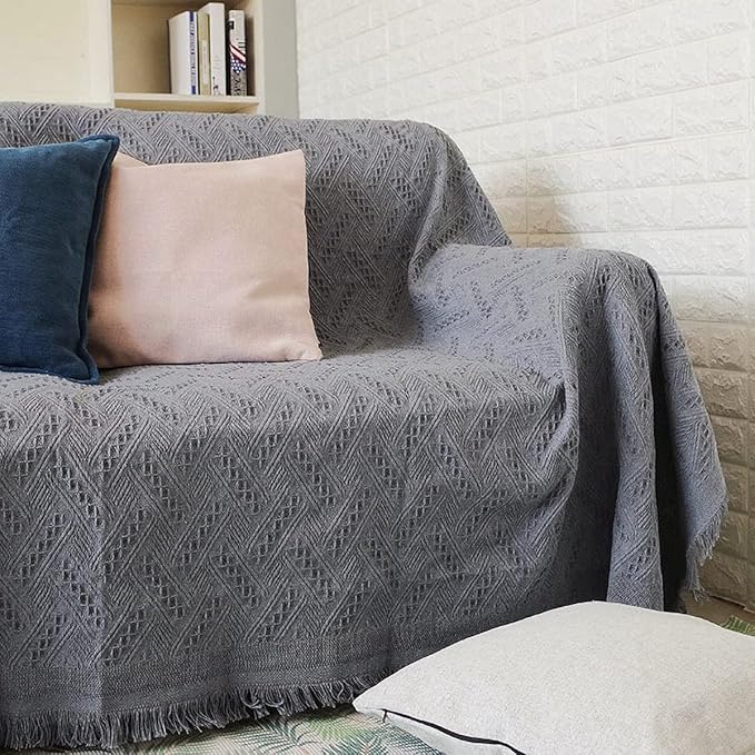 AIVIA Couch Cover Sheet Blanket, Oversized Couch Covers for 3 Cushion Sofa, Extra Large Furniture Decoration Cover Sofa Throws Sofa Slipcovers, L-Shape U-Shaped Sectional Protector for Cats Dogs