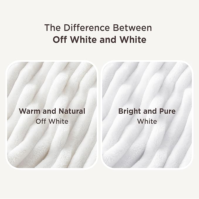 Bedsure Blankets Queen Size for Bed - GentleSoft Cozy Soft Blankets for Women, Cute Large Bedding Fleece Throws for Girls, Off White, 90x90 Inches