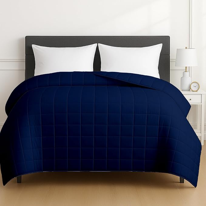 HomeSmart 50lbs Weighted Blanket King Size, Extra Heavy Weighted Blanket, Ultra Soft Breathable Fabric, Also Fits California King Beds, Navy