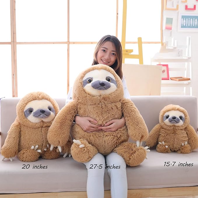 Winsterch Kids Large Stuffed Animals Plush Sloth Toy,Big Fluffy Stuffed Sloth for Birthday Christmas Valentines Gifts for Boys and Girls,Cute Sloth Stuffed Animal Plushie Toy(20 Inches, Brown)