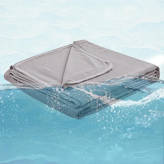 EMME Cooling Blanket - Twin & Full Size, Double-Sided, Lightweight Blanket for Couch, Bed, Sofa, Night Sweats, Grey