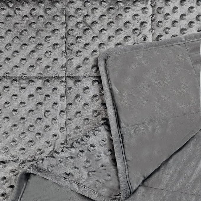 ALANSMA Reversible Weighted Blanket for All Season, Luxury Velvet, Warm and Cool, Adult 15Lb Weighted Blanket, Enjoy Sleeping Anywhere(Grey, 60''x80''15lbs)