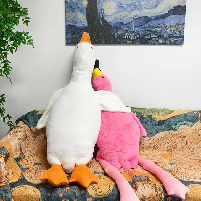 Giant Flamingo Stuffed Animal 70.87in Large Flamingo Plush Pillow Cute Soft Big Long Cuddly Plushie for Kids Adults Birthday Festival Gift Bed Home Decor Cushion Pink