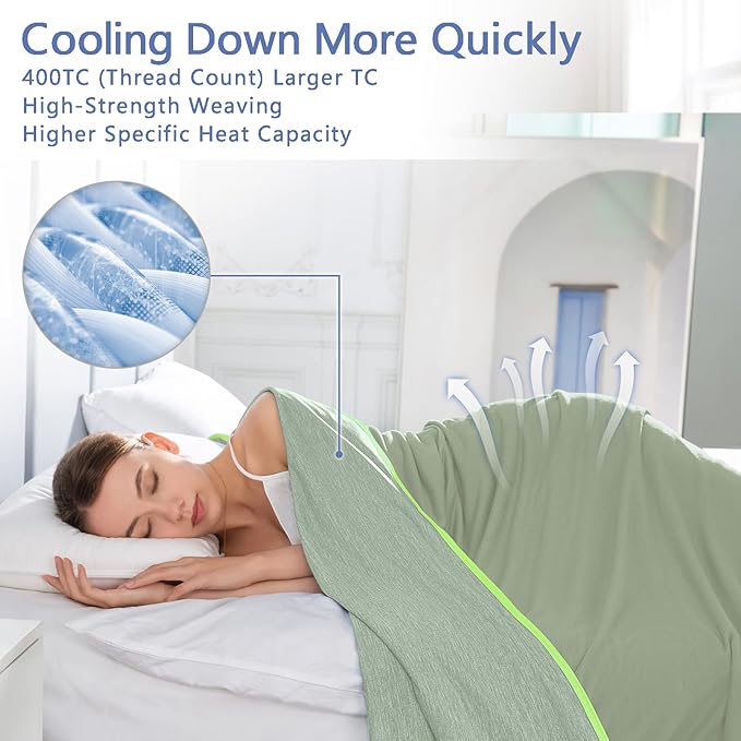 Topcee Cooling Blanket (90"x90"Queen Size) for Night Sweats Absorbs Heat to Keep Adults Cool on Warm Nights, Q-Max 0.5 Cooling Blankets for Hot Sleepers, Ultra-Cool Lightweight Blanket for Bed