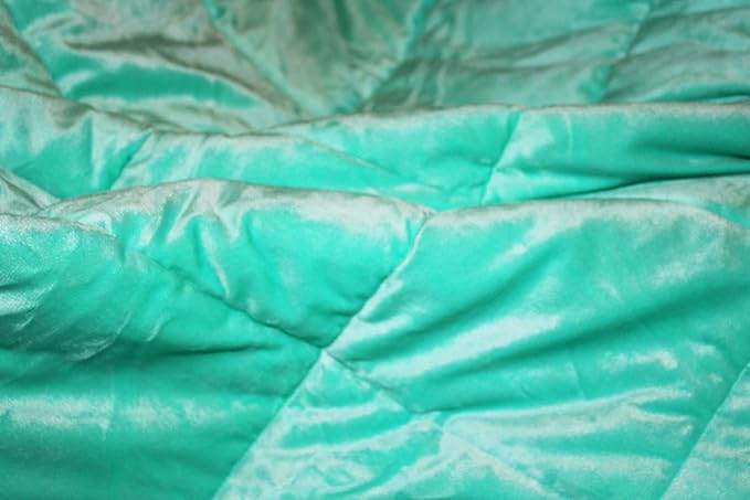 ALANSMA Reversible Weighted Blanket for All Season, Luxury Velvet, Warm and Cool, Adult 15Lb Weighted Blanket, Enjoy Sleeping Anywhere(Green, 60''x80''15lbs)
