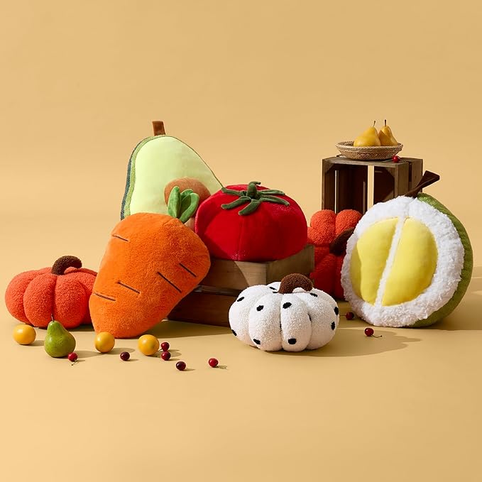 GIGIZAZA Throw Pillows Cute Fruit Pillows Decorative Aesthetic Fun Pillow for Bedroom Cushions Unique Farmhouse Couch Throw Pillow 18 Inch Funky Carrot Pillows