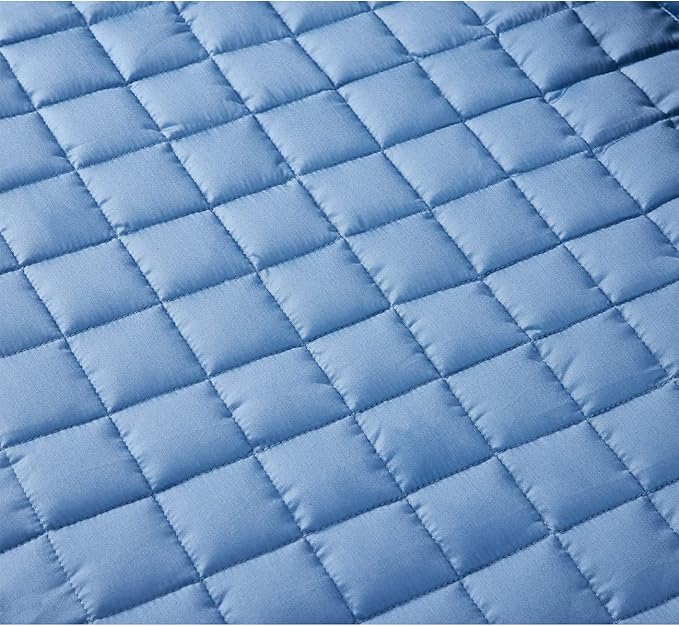 ZZZhen Weighted Blanket - High Breathability Calm Sleeping for Adult and Kids (Satin Blue, 60''80'' - 15LB)