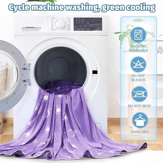 inhand Cooling Blanket Queen Size (90"x90") - Cooled Blankets for Hot Sleepers Lightweight Breathable Summer Blanket for Sleeping Night Sweats to Keep Cool in The Heat -Fantasy Purple